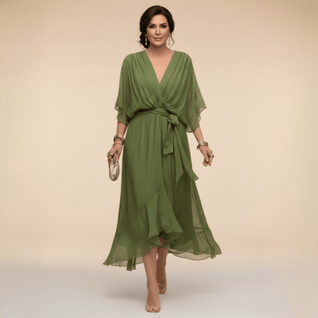 MARTA™ -  Robe en chiffon à décolleté en V