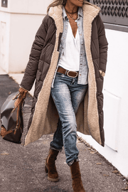 Anny | Manteau Long Réversible Doublé en Fourrure