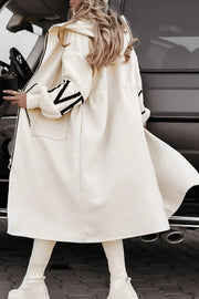 Ladies' Hooded Long Sleeve Knitted Sleeves Patchwork Casual Jacket - MATCHING MASTER