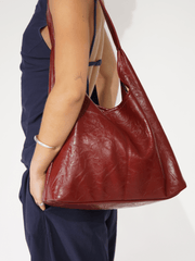 Scarlett distressed faux-leather handbag