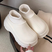 Chunky Knit-Cuff Winter Boots