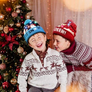 Bonnet de Noël tricoté coloré et lumineux