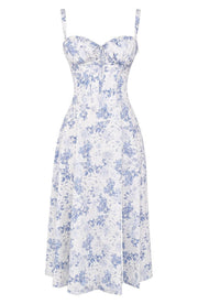 Floral Bustier Midriff Waist Shaper Dress