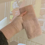 Gants sans doigts en vison doux