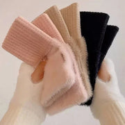 Gants sans doigts en vison doux