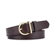Ceinture en cuir pour femme – boucle dorée élégante, style casual et chic