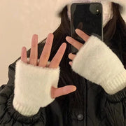 Gants sans doigts en vison doux