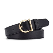 Ceinture en cuir pour femme – boucle dorée élégante, style casual et chic