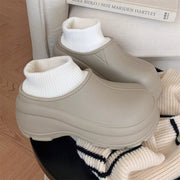 Chunky Knit-Cuff Winter Boots