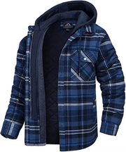 Icone™ PlaidJacket: Heren Stijlvol Met Capuchon Rits Omhoog Geruit Jas