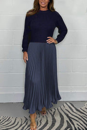 🔥Black Friday Promotion 41%OFF🔥Women's solid color Long Sleeve Jumper & Pleated Bottom Dress