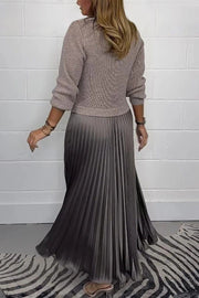 🔥Black Friday Promotion 41%OFF🔥Women's solid color Long Sleeve Jumper & Pleated Bottom Dress